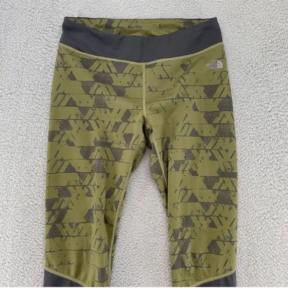 The NORTH FACE Olive Army Green FLASH DRY Full Length Leggings Sz L - Picture 7 of 7